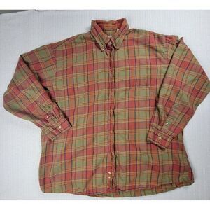 Bullock & Jones Shirt Viyella Cotton‎ Wool Blend Button Down Mens Size XL Plaid